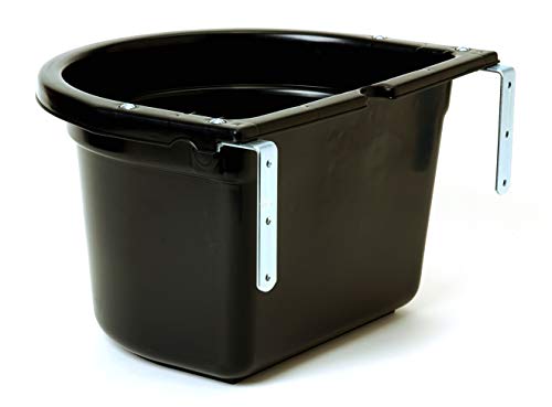 Little Giant® Plastic Fence Feeder | Pig Feeder | Clip On Fence Feeder | Mountable Feed Bucket | 20 Quarts | Black - color: Black, size: 20 Quarts