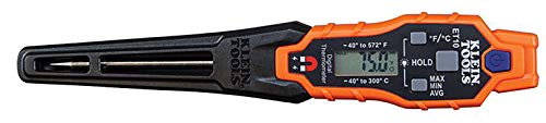 Klein Tools IR07 Dual Infrared (IR) and Probe Pocket Size LCD Digital Thermometer & ET10 Magnetic Digital Pocket Thermometer