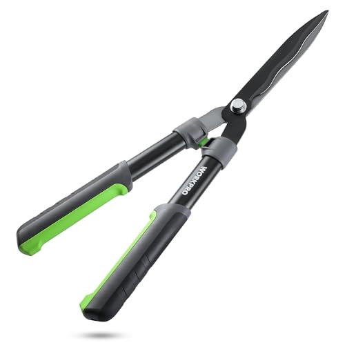 WORKPRO Garden Hedge Shears, 23" Manual Hedge Clippers/Bush Cutter | Gardening Shears with Steel Wavy Blade, Shock Absorbing Bumper, Ergonomic Handle for Pruning Borders & Shrubs - size: 23"