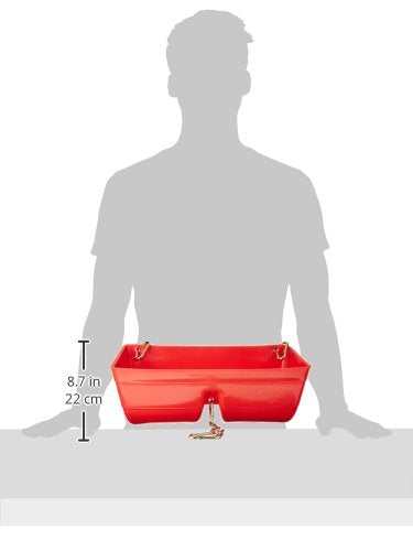 Little Giant® Plastic Fence Feeder | Clip on Feeder for Pigs, Goats, Sheep, Livestock | Mountable Feed Bucket | 9 Quarts | Red - color: Red, size: 9 Quarts