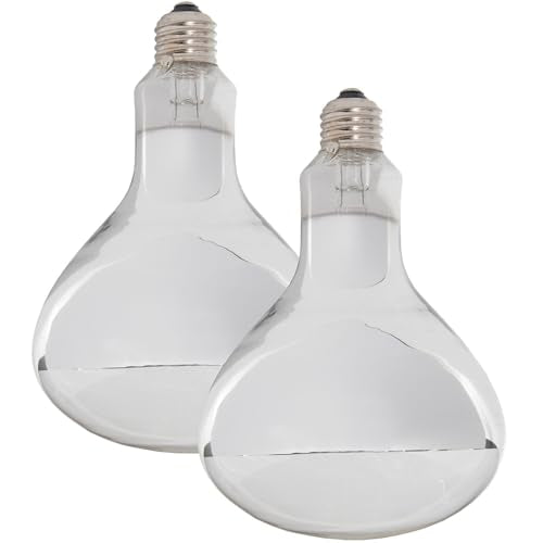 Premier 1 Heat Lamp Bulbs – Smooth Glass Infrared, Never-Loose Base, 175W | Smooth clear glass infrared bulb. Never-loose base — screws in, no cement. 6-month continuous life. 2-pack. - style: 175 watt