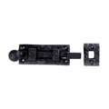 Renovators Supply Manufacturing Door Lock Latch 4 in. Black Wrought Iron Ball Tip Styled Necked Offset Slide Bolt Latch with Mounting Hardware - size: Pack of 1, style: 4 inch - Ball Tip