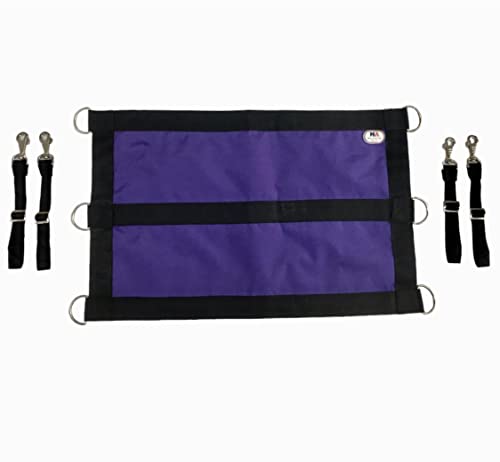 Majestic Ally 1200D 29"x19" Horse Stall Guard with Replaceable and Adjustable Length Straps and Replaceable Hardware (Purple Black) - color: Purple black