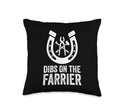 Dibs On The Farrier Horseshoe Hoof Trimmer Humor Throw Pillow - size: 16x16