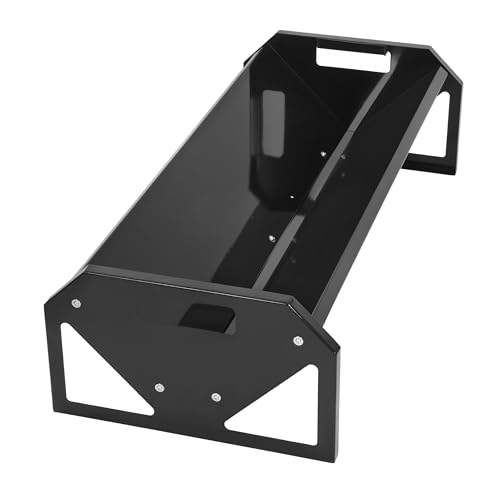 Livestock Feeding Trough 22 Gallon Capacity 45" Hay Feeder Heavy | Duty Livestock Trough Feeder Trough for Horse Sheep Cattle Hog V-Shaped Farm Sheds Pen Water Feeder Powder Coated Black Steel - color: Black