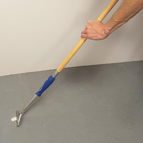 QEP 62920 4 in. Floor and Wall Razor Scraper with 5.25 in. Handle and Stainless Steel Blade - size: 4" x 13.5"