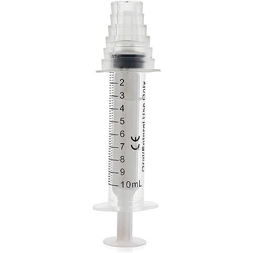 Bright Creations Oral Medicine Syringes with Bottle Adapter - Precise Liquid Dosing & Ml Syringe - Universal Medication Bottle Adapter - Transparent, Pack of 10