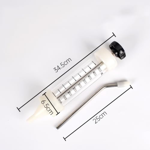 Veterinary Feeding Gun, 500ml Large Capacity Livestock Medicine Dispenser, 13.6-inch Metal Drench Gun