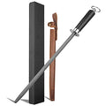 honing steel knife sharpener ，high carbon steel knife sharpener rod,12 Inch Knife Sharpening Steel Honing Rod（black） - color: blackwood