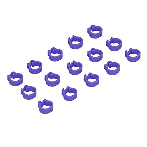 Zerodis 100PCS 8mm Leg Rings, Plastic Identification Bands for Pigeons, with Reusable Easy to Install for Poultry Dove Marking (Purple) - color: Purple