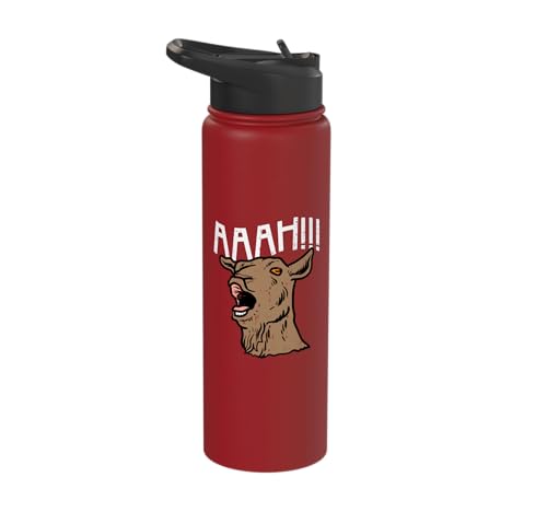 Goat Aaah Bleating Scream Animal Lover Farmer Men Women Kids Stainless Steel Insulated Water Bottle - color: Red