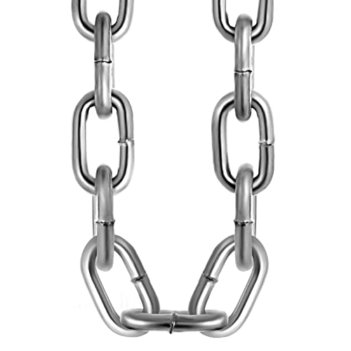 VEVOR Grade 30 Chain 3/16 Inch by 100Ft Length Grade 30 Proof Coil Chain Zinc Plated Grade 30 Chain for Towing Logging Agriculture and Guard Rails - size: 3/16 Inch x 100 Ft
