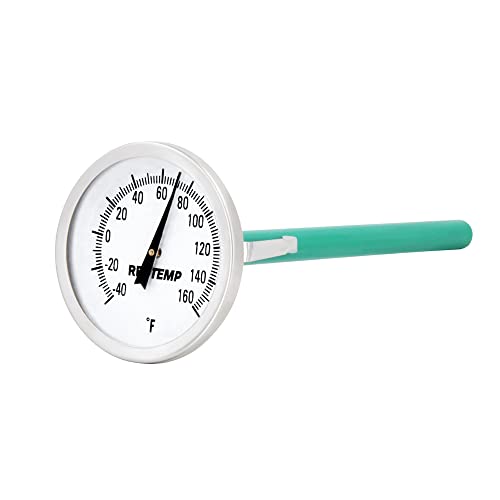 Reotemp Large Dial Easy Read Pocket Thermometer, 2" Dial, 5" Stem, Waterproof (-40 to 160 Fahrenheit) - size: -40 to 160 Fahrenheit