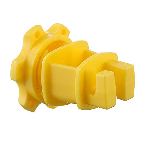 25-Pack Screw-Tight Electric Fence Round Post Insulator, Yellow | Wire Holding ·Two-Piece Design · Fits Round Posts · For Wire & Polywire - color: Yellow