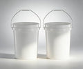 (2 Pack) 5 Gallon Utility Bucket with Comfort Handle | Heavy Duty Plastic Pail, Stackable, Easy Clean, White – Perfect for Cleaning, Painting, Household Storage