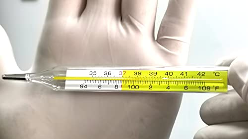 Glass Thermometer Mercury Free Clinic Traditional Dual Scale C&F 3PK