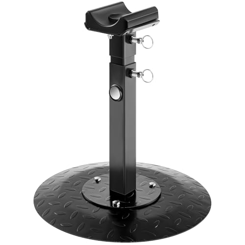 Zonon Farrier Horse Hoof Stand, Tool-Height Adjustable Metal Horse Hoof Trimming Tools, Extra-Large Base Enhances Stability, Blacksmith Farrier Stand(Black,Metal Round Base) - style: Metal Round Base