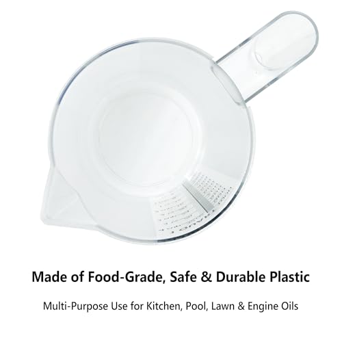 Plastic Measuring Cup with Handle, Pool Chemical Measuring Cup, Plastic Measuring Pitcher for Liquid Mixing, Pouring, Lawn Care, Pet Food, Motor Oil, Laboratory and More (120, Fluid Ounces, 3500ml) - size: 120 fl oz