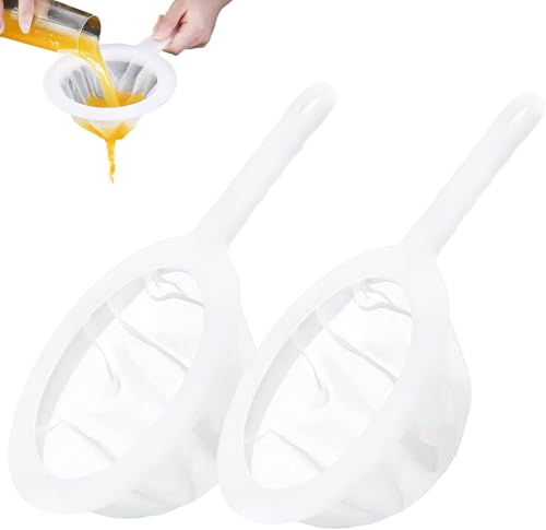 2 Piece Fine Nylon Mesh Strainer Kitchen Food Yogurt Mesh Sieve Plastic Mesh Colander with Handle Mini Brine Shrimp Separation Net for Filtering Juice Milk Soy Coffee Honey Wine Yogurt (120/200 Mesh) - size: 120/200 Mesh