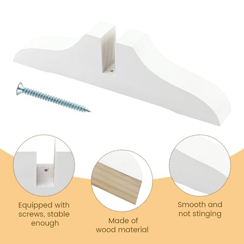 4pcs Wooden Folding Room Divider Stand with Screws,Room Divider Screen Holder Feet Partition,Folding Privacy Screen Holder for Hotel Home Office (White) - color: White