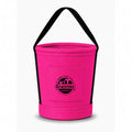 Graintex Tapered Canvas Bucket 12"x10"x15", Utility Tool Bucket One Inside Pocket, Reinforced Base & Carry Handle, Ripstop Canvas - color: Pink