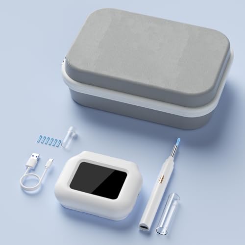 Ear Wax Removal Tool Camera with Screen, Smart Screen Ear Wax Removal Kit with 2.8'' HD Display, WiFi Automatic Connect - Ear Cleaner Tool with Camera&Screen, 6 Replaceable Tips, No App/Phone Needed