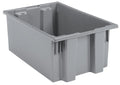 Akro-Mils 35200 Nest and Stack Plastic Storage Container and Distribution Tote, (19-1/2-Inch L x 13-1/2-Inch W x 8-Inch H), Gray, (6-Pack) - color: Grey
