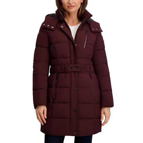 Nautica Women's Maxi Puffer - color: Chianti, size: Small