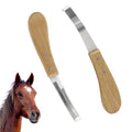 2PCS Stainless Steel Double Edged Hoof Knive with Wooden Handle, Stainless Steel Blade Suitable Hoof Knife for Horses The Toes of Horses, Cows, and Sheep, Repair Knives for Hoof Maintenance