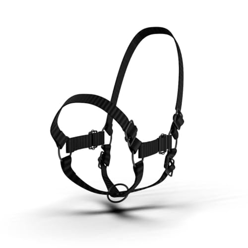 HADZAM Adjustable Nylon Cow Halter | Calf Halter one Halter for (1 Year to Full Size) Easy Adjustable Straps elimates the Need of Ill-Fitting Cattle Halter - color: BLACK
