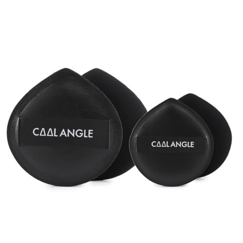 COOL-ANGLE Makeup Sponges Latex-Free Blender 2 XL 2 Medium Black | Seamless Blending Coverage, Liquid Foundation And Concealer Compatible, For Hard To Reach Areas, Wet Or Dry Application - color: B3:Black*4