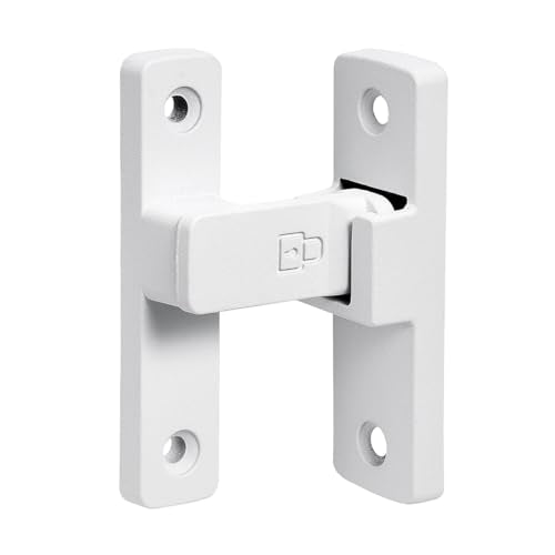Matte White 90 Degree Barn Door Lock ，Right Angle Door Lock Latch | Zinc Alloy Flip Gate Latches,for bedroom,garage,balcony,barn,sliding door,bathroom,window,cabinet,drawer,pet enclosures - color: Matte White_90 Degree