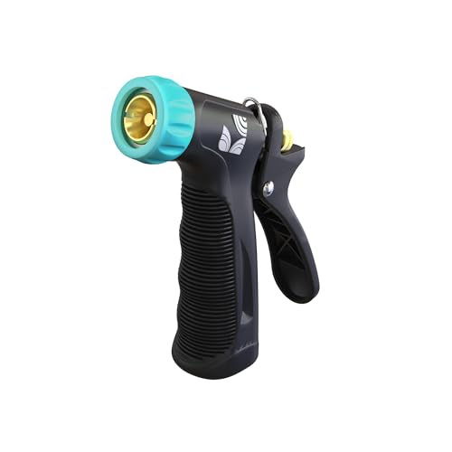 Industrial Hot/Cold Water Jet Hose Nozzle 500012 with Threaded Tip, Rear Trigger and Comfort Grip by New England Garden Tools for Cleaning Kitchens & Work Sites, Watering Plants & Yards, Washing Cars
