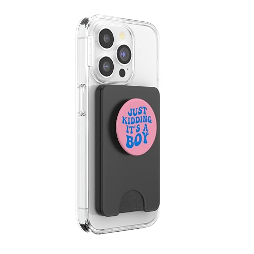 Just Kidding It's a Boy Pink Gender Reveal Party Supplies PopSockets PopWallet for MagSafe - style: Magnetic PopWallet