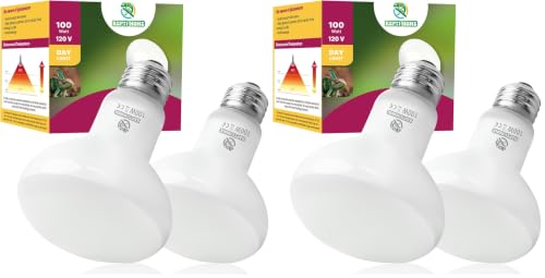 Reptile Heat Lamp Bulbs, Simulate Natural Sunlight Heat Light Bulb, 4 Pack 100W Amphibian Terrarium Basking Spot Lamp for Reptile, Bearded Dragon, Lizard, Turtle, Snake - color: Basking Bulb, size: Basking (2*100) (Pack of 2)