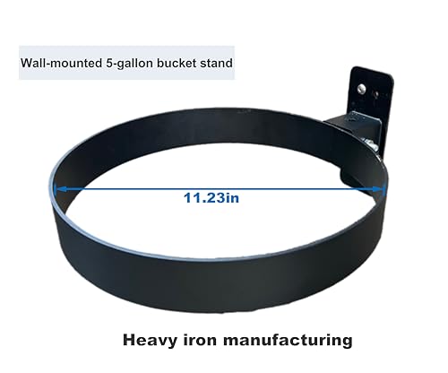 5-Gallon Bucket Holder, Feed Bucket Holder, With Strong lLoad-Bearing Capacity, Wall-Mounted Installation, Can be Installed in Garages, Stables, Fences(Black 1 PCS)