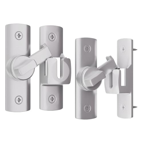 ESINAM Gate Latch, 90/180° Sliding Barn Door Lock, Heavy Duty Flip Latch with Screws, for Bathroom, Garden and Cabinet, Silver-2Pack - color: Silver