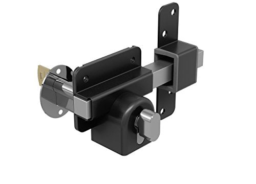 GateMate Long Throw Gate Lock, Euro Profile Gate Lock for Sheds, Gates & Garage Doors, Keyed Outside & Inside Thumb Turn, 316 Stainless Steel, for Wooden Gates & Doors Up to 2¾”, 5 Keys