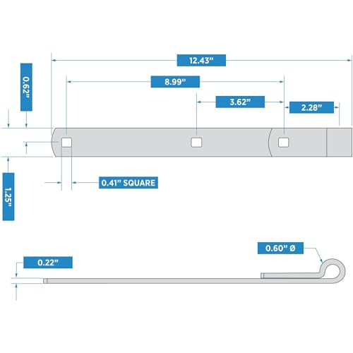 National Hardware Heavy Duty Hinge Strap, 12", Steel, Zinc Plated | Hot-Rolled Steel Replacement Strap for Shed Doors, Wood Gates and Swinging Barn Doors; Rust Resistant - size: 12 Inch