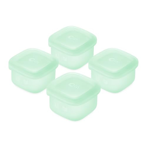 Olababy Silicone Baby Food Storage Containers 4pk, 2oz (Mint) | For Baby Food, Snacks, Formula, Puree & Sauce. BPA & Micro Plastic-Free. Daycare Essentials for Toddlers. - color: Mint, size: 2 oz