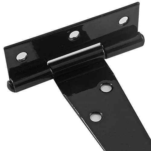 Murtenze 4Pack 5 Inch Black T-Strap Shed Hinge,Barn Door Hinges Heavy Duty Gate Strap Hinge T Hinges for Barn Door, Shed or Wooden Fences | 4Pack - color: Black, size: 5 Inch - 4Pack