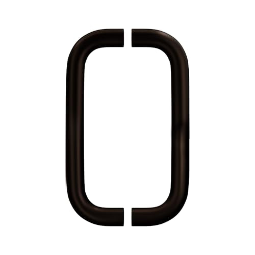 BRIXWELL Straight Back-to-Back Pull Handle Aluminum Material, Dark Bronze Finish, 9" Total Length, 8" Center-to-Center, 1" Diameter, 3-1/4" Projection - color: Dark Bronze, size: 9 Inch