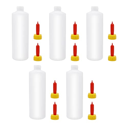 5 Sets 400ml Goat Bottles for Feeding Baby Goats, Lamb Feeding Bottle Nipples, Kid Livestock Drink Bottle for Feeding Baby Goats, Milk Feeder Bottles for Farm (400ml x 5) (5 Pack)
