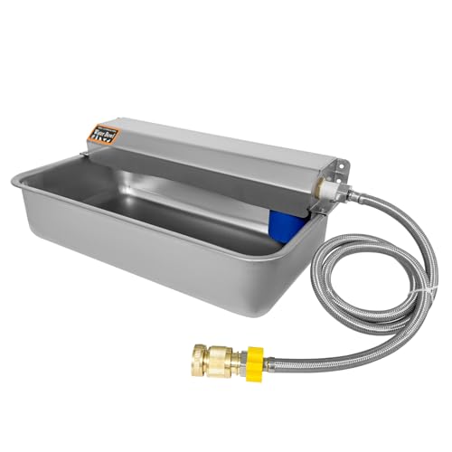 Automatic Water Dispenser for Dogs 2 Gallon/7.57L Stainless Steel Water Bowl Outdoor Dog Drinking Waterer Feeder Auto Fill Pet and Livestock Waterer Feeder Fits GHT 3/4" Faucet Wide Mouth - size: 2 Gal