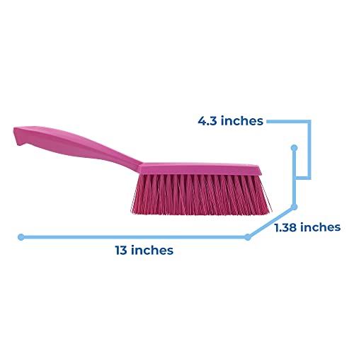 Vikan 45891 Bench Cleaning Brush, Polypropylene/Polyester Medium Bristle Dustpan Brush & Sweeper, 14 Inch, Pink - color: Pink, size: 4589