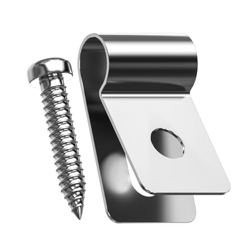100 Pack Electric Fence Wire Clips with Screws – Stainless Steel Clamps for Mounting 12-16 Gauge Welded Wire to Wood or Metal Posts - style: LS2