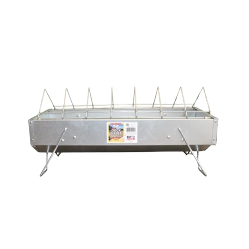 Little Giant® Duck Feeder - Galvanized Steel with Feed Saver Grid - Heavy Duty Metal Feeder Designed for Ducks - Made in USA (20 Inch) - size: 20 Inch