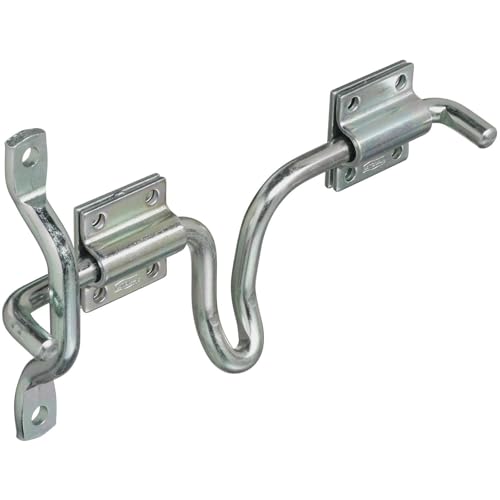 National Hardware Sliding Bolt Gate Latch, Steel, Zinc Plated | Slide Bolt Secures Metal Farm and Fence Gates; Reversible for Right or Left Hand Swing, Padlockable