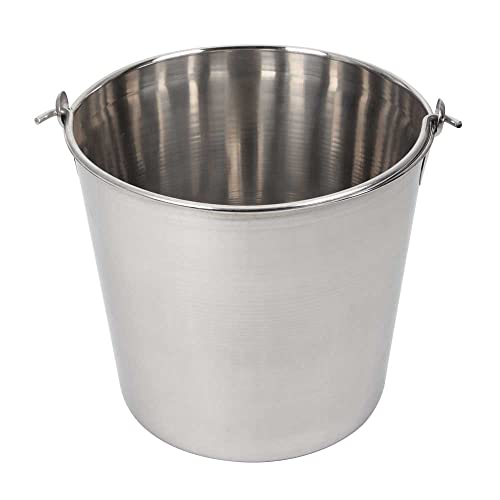 Lindy's 13-Quart Stainless Steel Bucket, Durable Seamless Bucket for Home, Carry Water or Milk, Fill with Food, Cleaning Bucket - size: 13 quarts