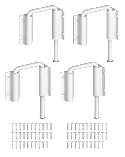 90/180 Degree U Patio Sliding Door Loop Lock Latch, White-4 PCS | Aluminum Alloy Security Bolt Lock , Multi-Angle Mounting for Barn, Garden, Fence Gate & Window - color: White-4 PCS
